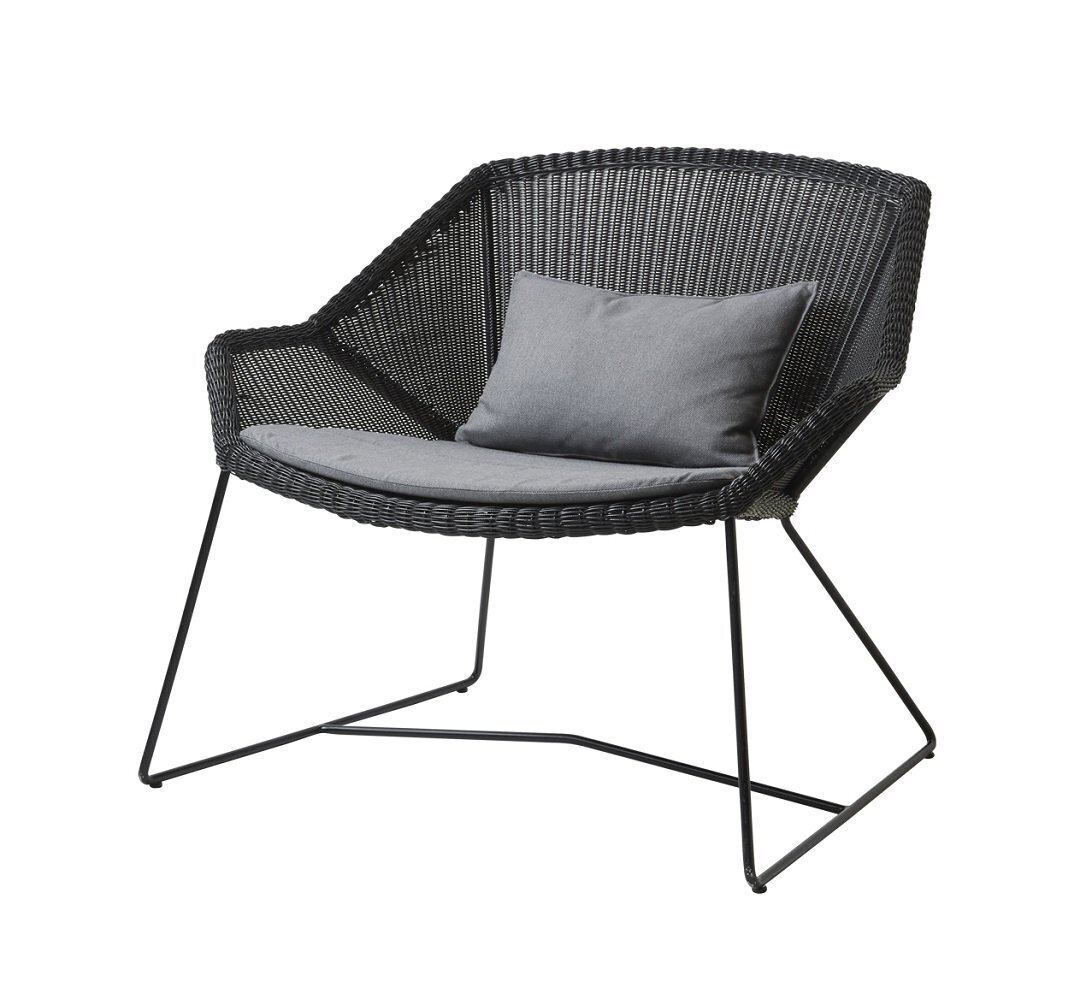 Cane-Line Breeze Loungesessel-Cane-line Weave, Schwarz-Cane-line Natté, Grey
