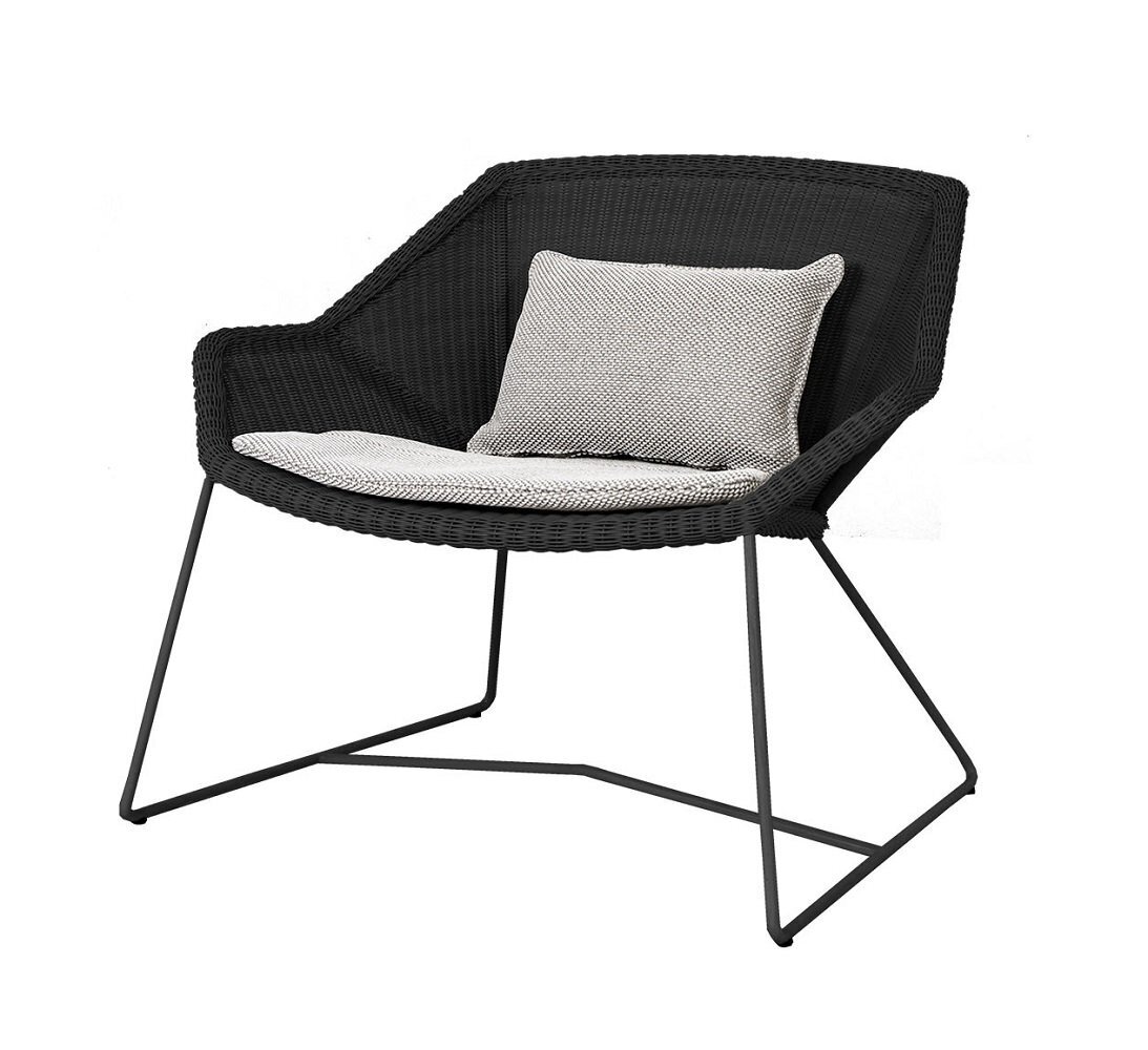 Cane-Line Breeze Loungesessel-Cane-line Weave, Schwarz-Cane-line Focus, Light Grey
