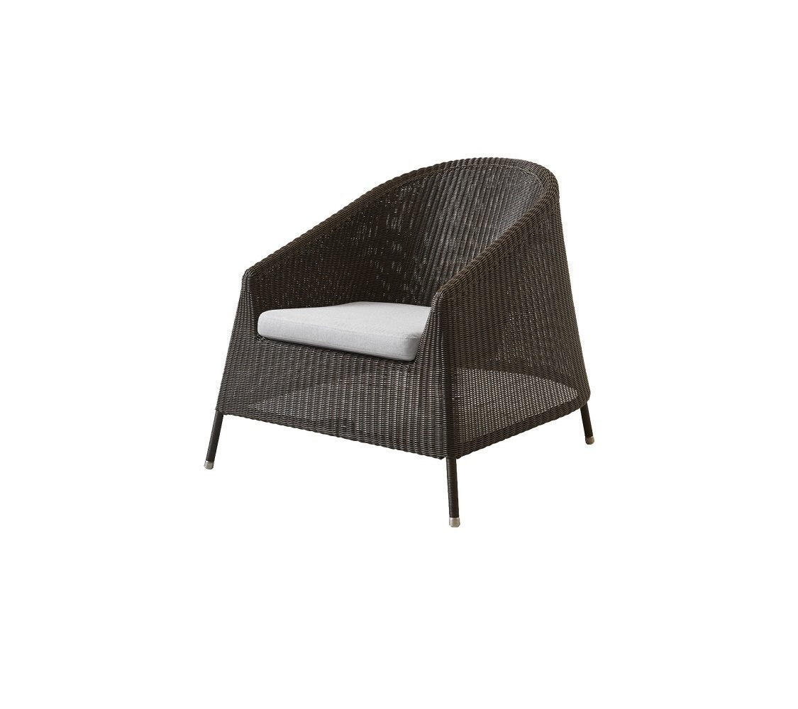 Cane-Line Kingston Loungesessel-Cane-line Weave, Mocca-Cane-line Natté, Light grey