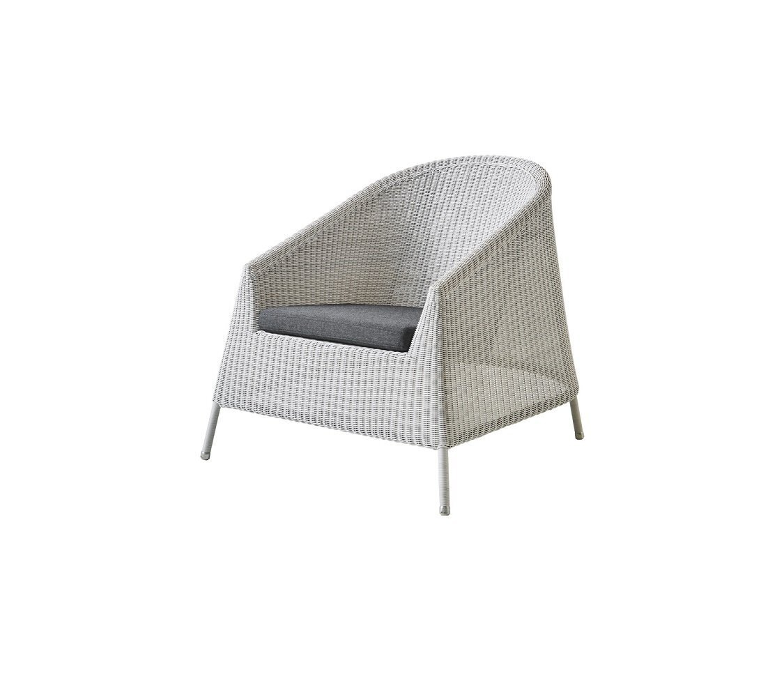 Cane-Line Kingston Loungesessel-Cane-line Weave, White grey-Cane-line Natté, Black