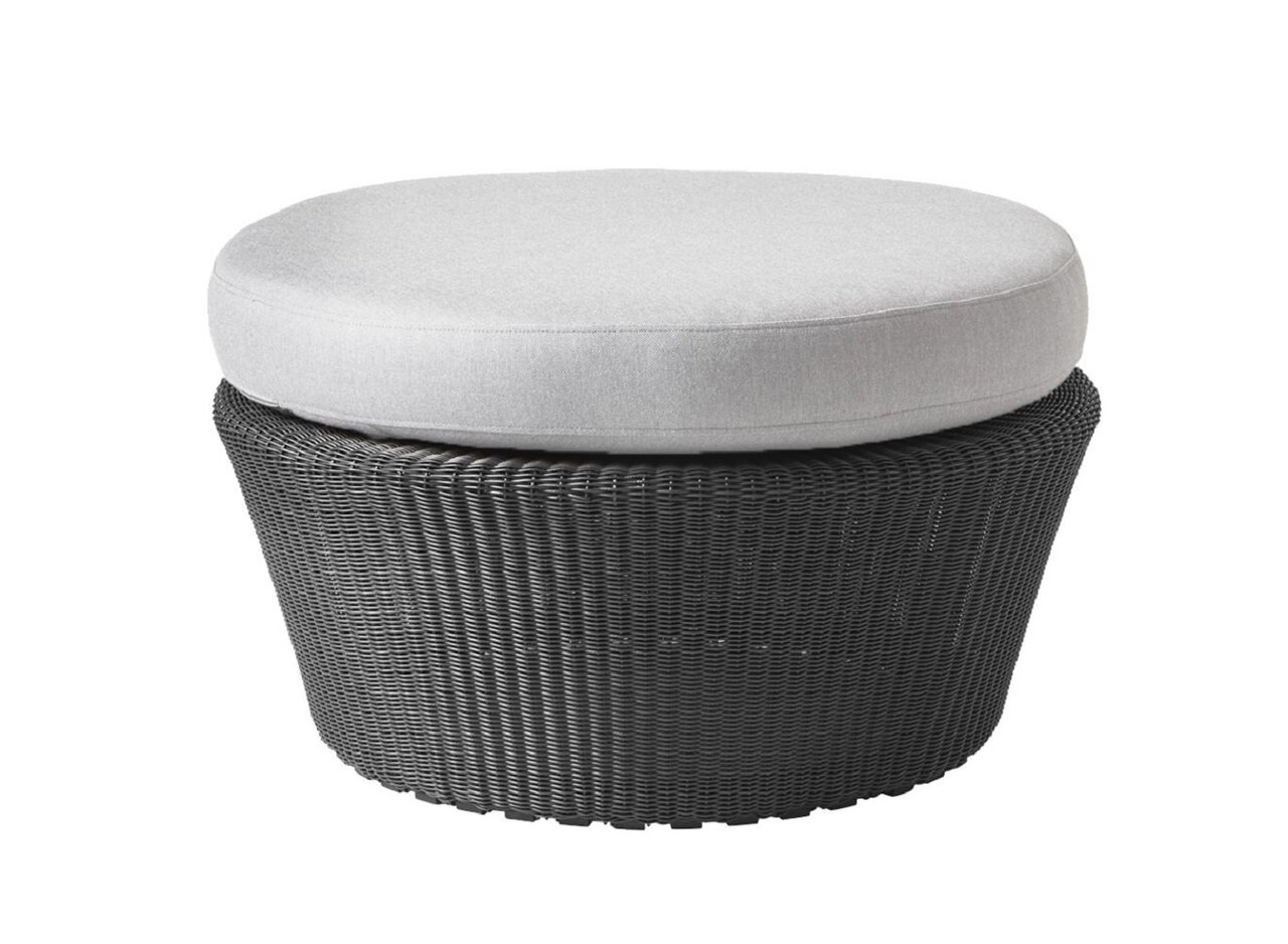 Cane-Line Kingston Hocker gross-Cane-line Weave, Graphite-Cane-line Natté, Light grey