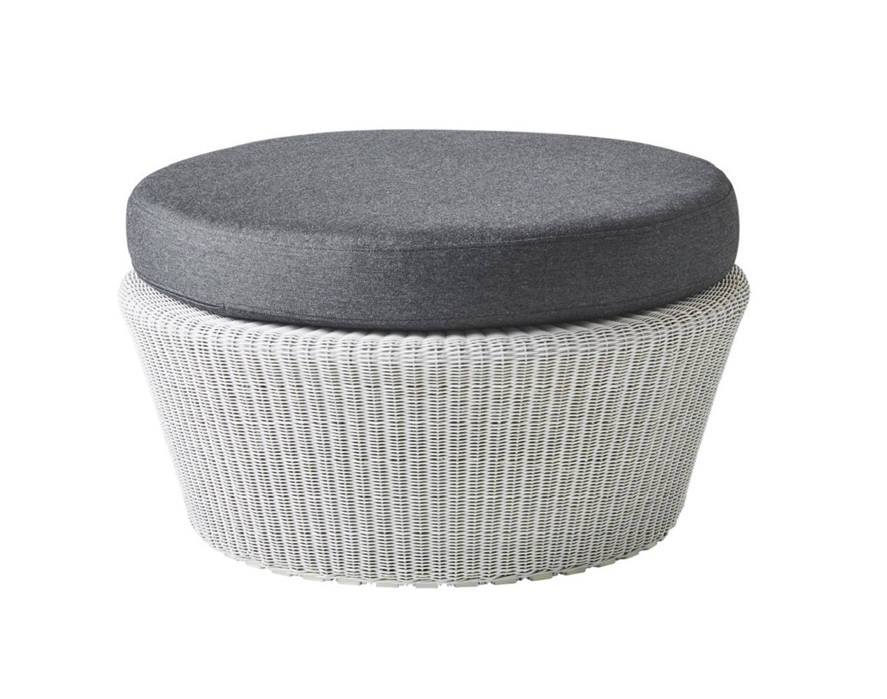 Cane-Line Kingston Hocker gross-Cane-line Weave, White grey-Cane-line Natté, Black