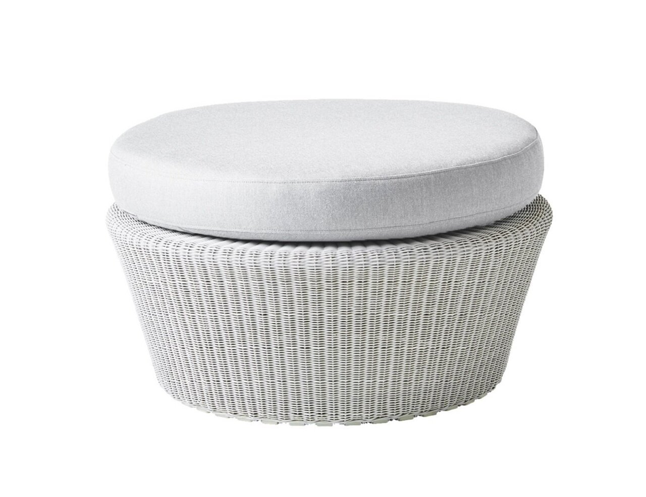 Cane-Line Kingston Hocker gross-Cane-line Weave, White grey-Cane-line Natté, Light grey