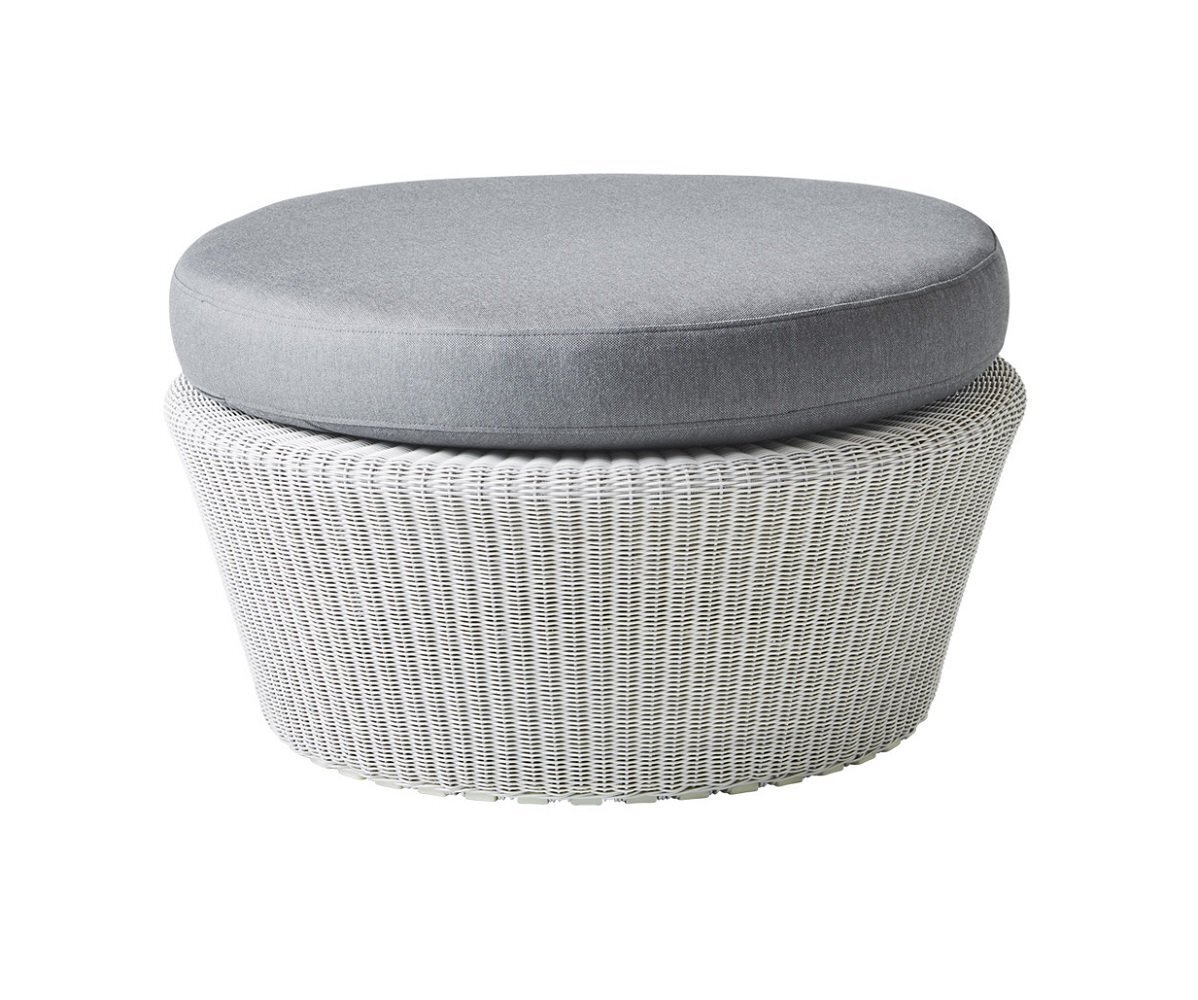 Cane-Line Kingston Hocker gross-Cane-line Weave, White grey-Cane-line Natté, Grey