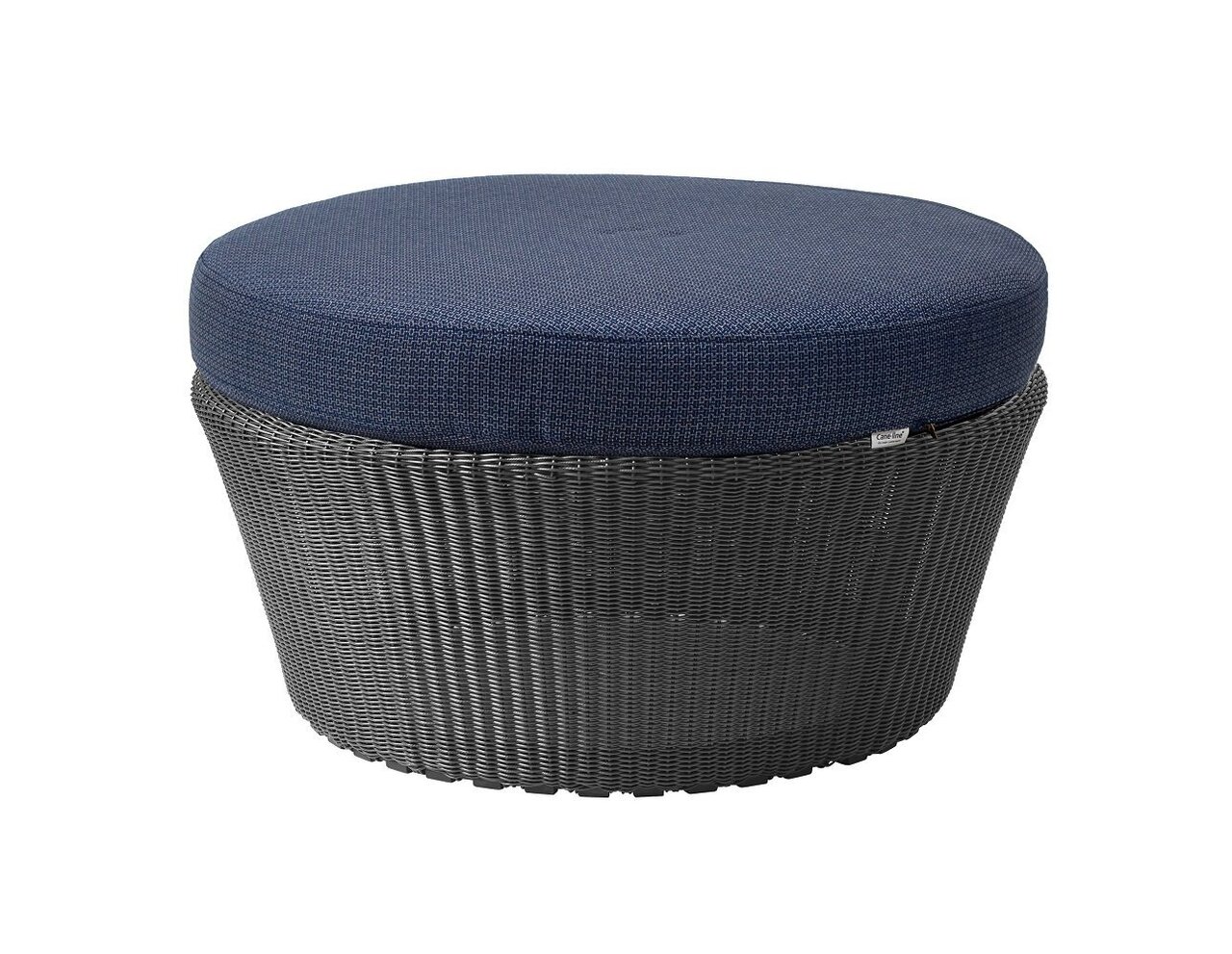 Cane-Line Kingston Hocker gross-Cane-line Weave, Graphite-Cane-line Link, Blue