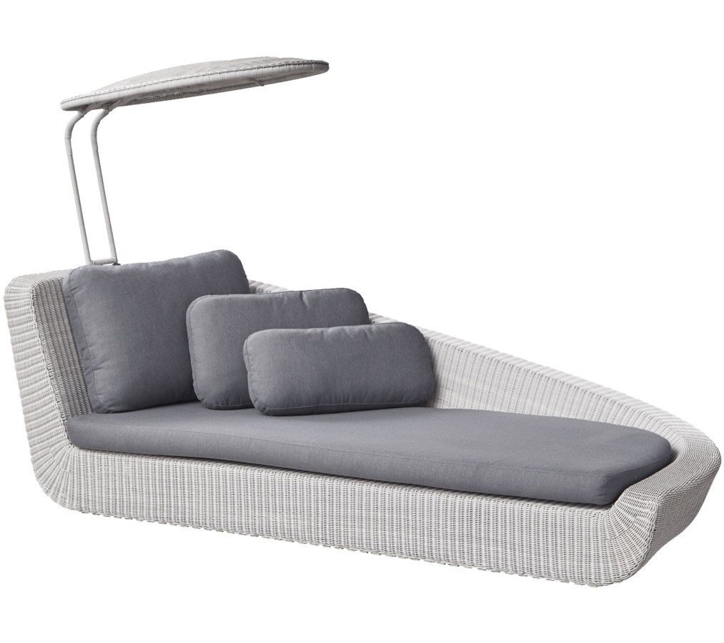 Cane-Line Savannah Daybed Modul, links - White grey, Grey 