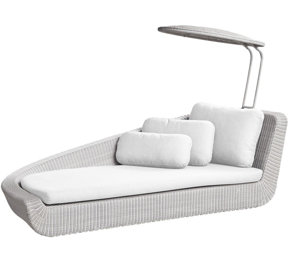 Cane-Line Savannah Daybed Modul, rechts - White grey, White 
