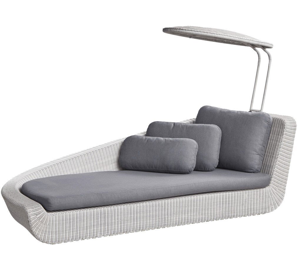Cane-Line Savannah Daybed Modul, rechts - White grey, Grey 