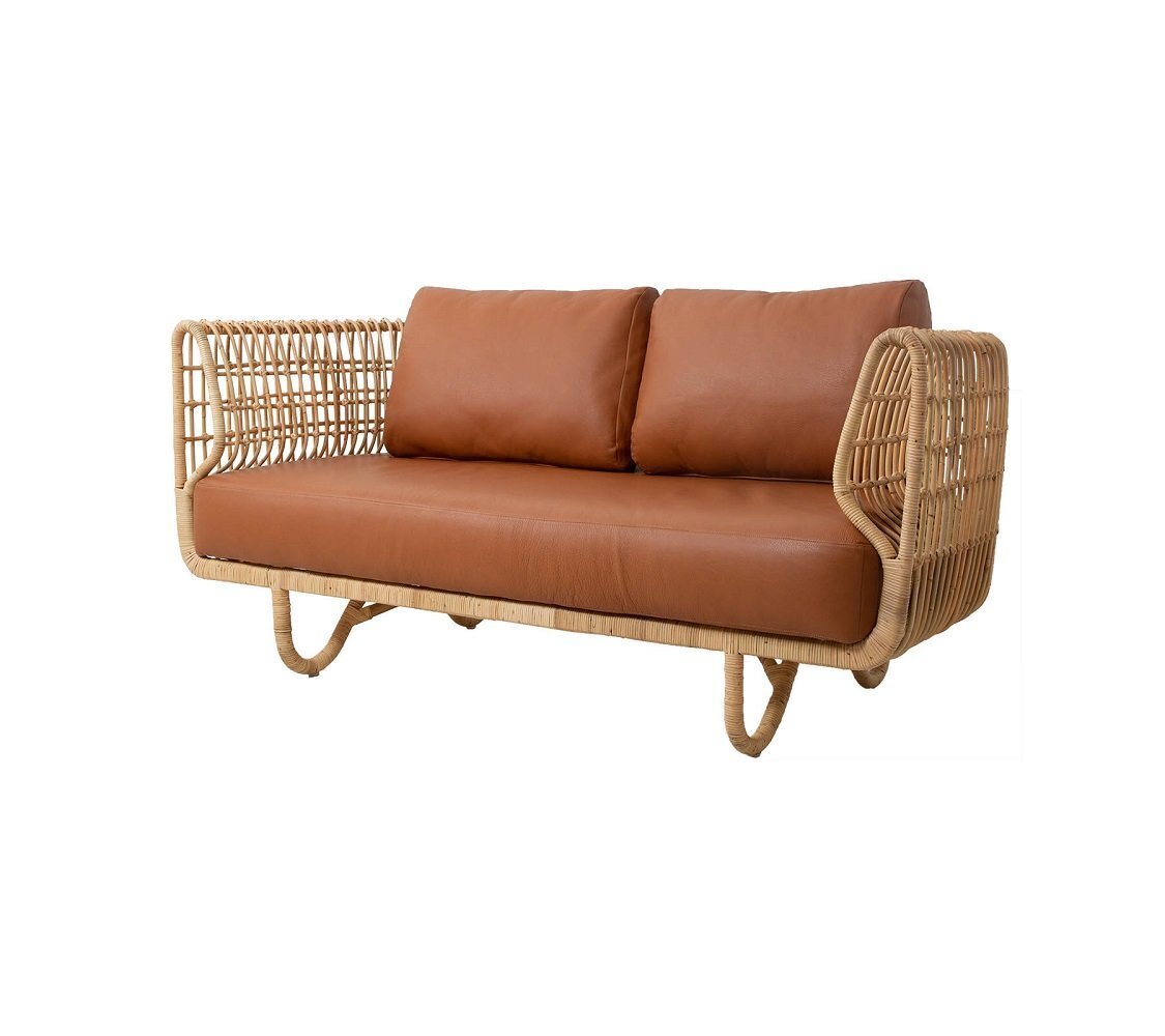 Cane-Line Nest Sofa (Indoor)-7522RU-1402 Rattan, Natural-Cognac, Semianilinleder