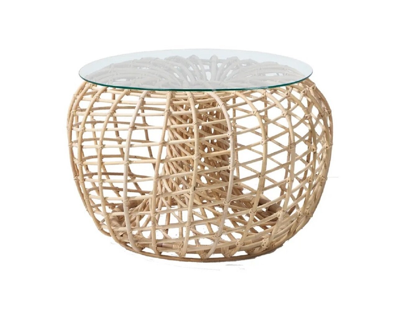 Cane-Line Nest Hocker klein-7320RU-1433 Rattan, Natural-Gehärtetes Glas, Clear Glass