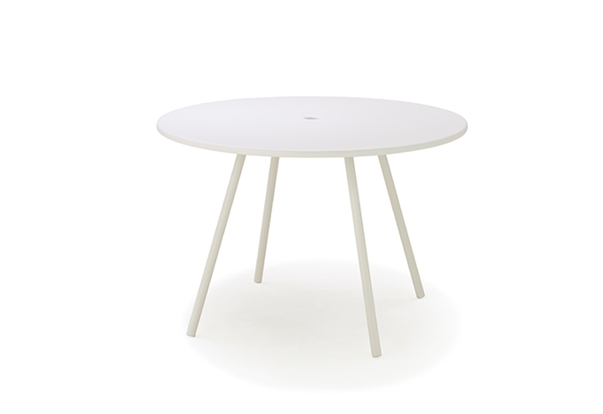 Cane-Line Area Tisch dia. 110 cm - Weiss Aluminium