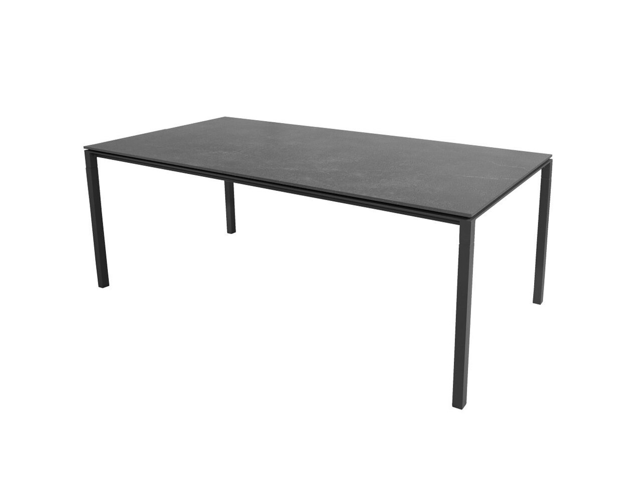 Cane-Line Pure Outdoor Tisch 200x100 cm-Aluminium, Lava grey-Fossil Ceramic, Grey