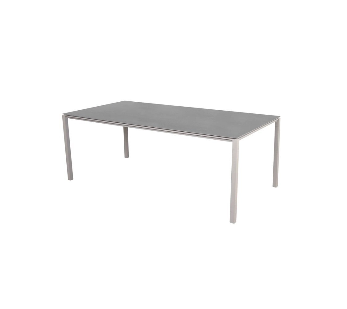 Cane-Line Pure Outdoor Tisch 200x100 cm-Aluminium, Sand-Ceramic, Basalt grey
