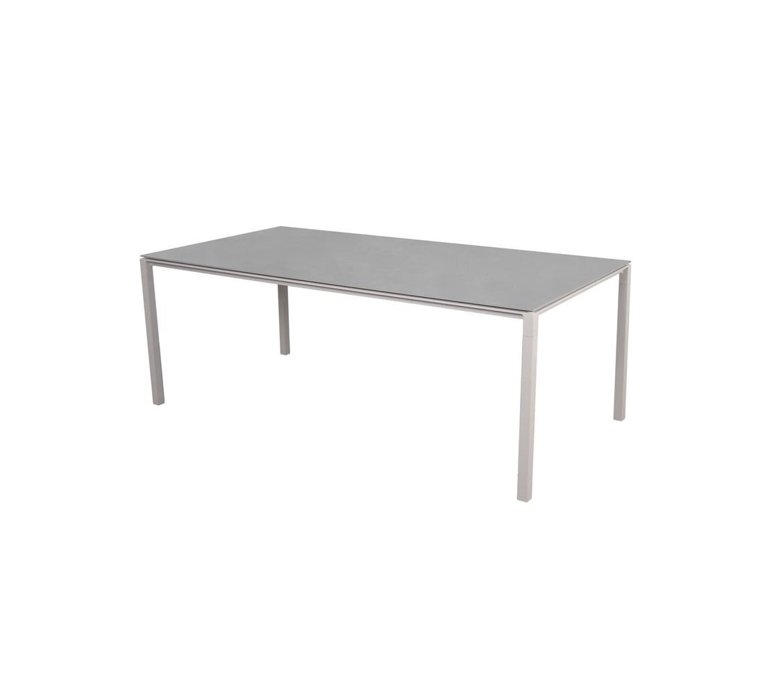 Cane-Line Pure Outdoor Tisch 200x100 cm-Aluminium, Sand-Ceramic, Concrete grey