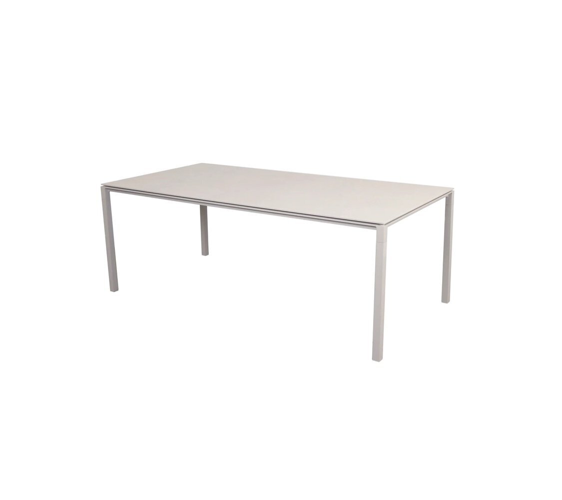 Cane-Line Pure Outdoor Tisch 200x100 cm-Aluminium, Sand-Ceramic, Toscana sand