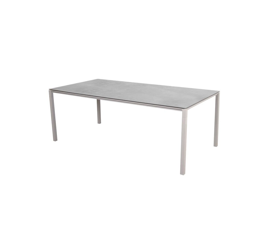 Cane-Line Pure Outdoor Tisch 200x100 cm-Aluminium, Sand-Fossil Ceramic, Grey