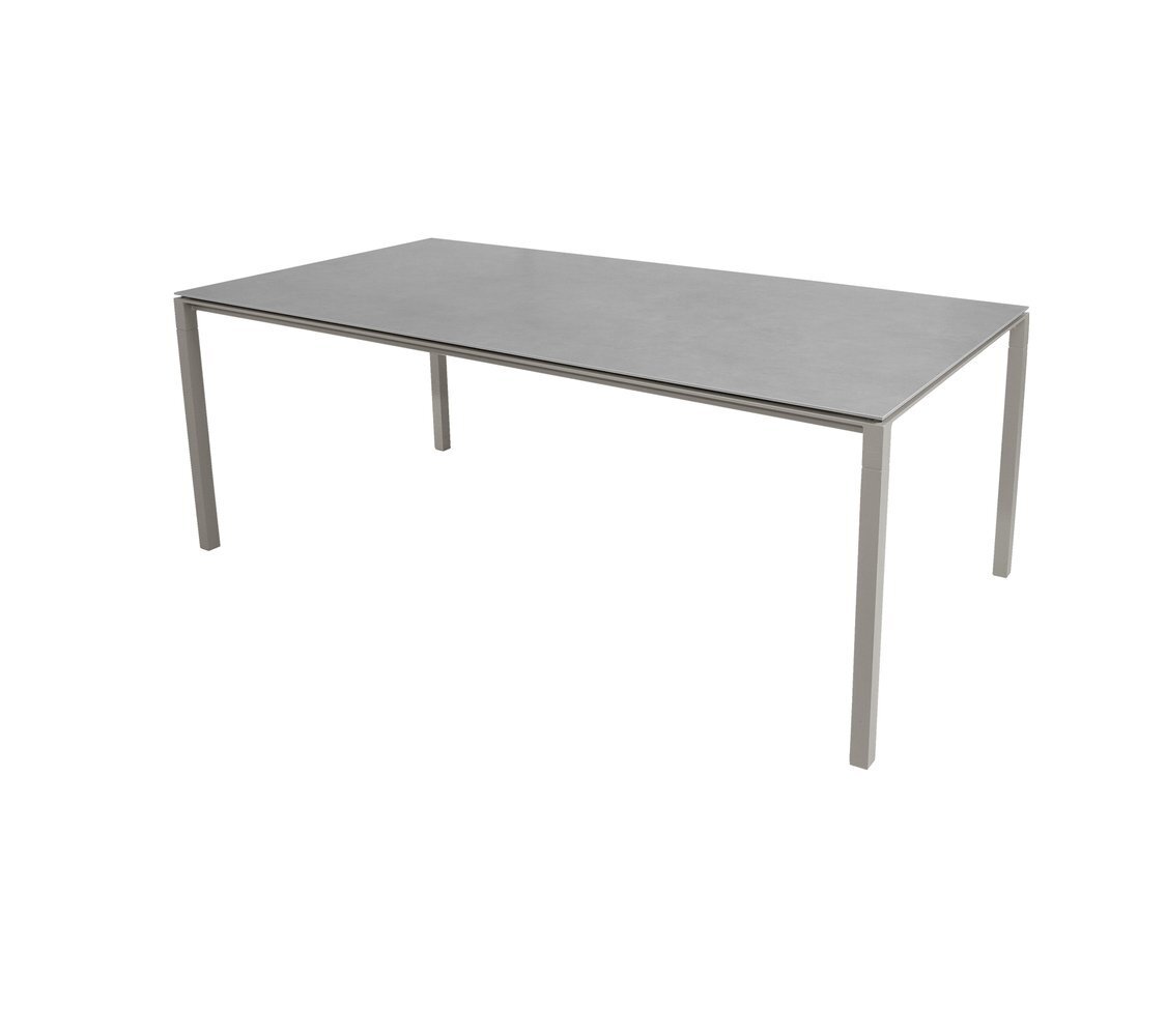 Cane-Line Pure Outdoor Tisch 200x100 cm-Aluminium, Taupe-Ceramic, Concrete grey