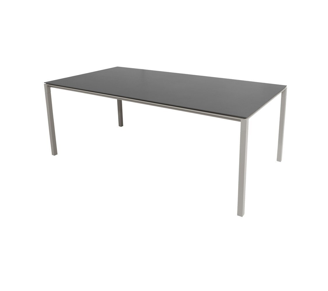 Cane-Line Pure Outdoor Tisch 200x100 cm-Aluminium, Taupe-Ceramic, Nero