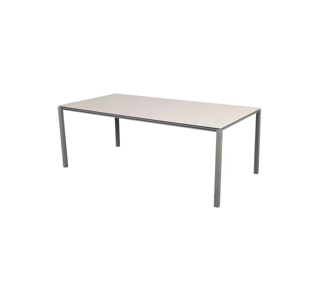 Cane-Line Pure Outdoor Tisch 200x100 cm-Aluminium, Taupe-Ceramic, Toscana sand
