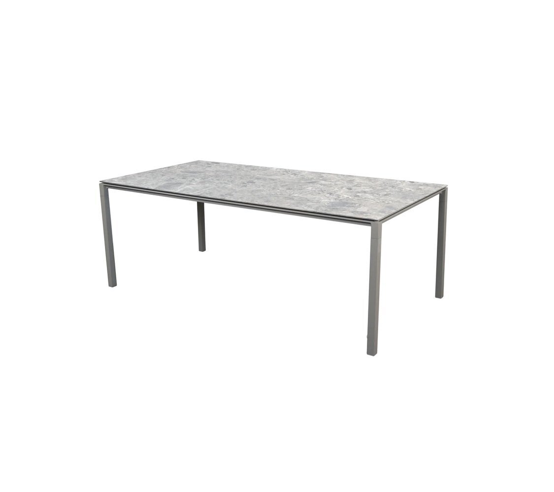Cane-Line Pure Outdoor Tisch 200x100 cm-Aluminium, Taupe-Fossil Ceramic, Multi color