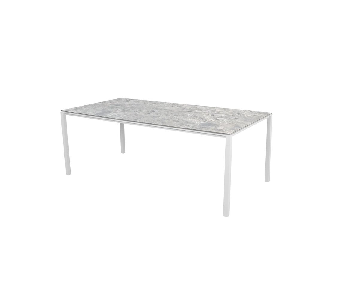 Cane-Line Pure Outdoor Tisch 200x100 cm-Aluminium, White-Fossil Ceramic, Multi color