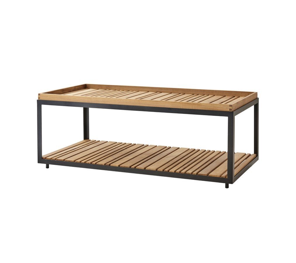 Cane-Line Level Couchtisch Rektangulär - Lava grey, Teak