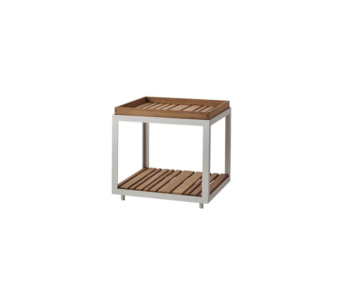 Cane-Line Level Beistelltisch Klein-5007AW White, Aluminium-Teak