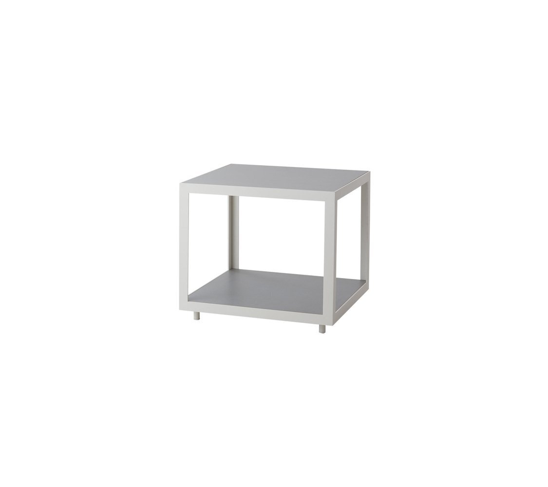 Cane-Line Level Beistelltisch Klein-5007AW White, Aluminium-Ceramic Tiles, Light grey