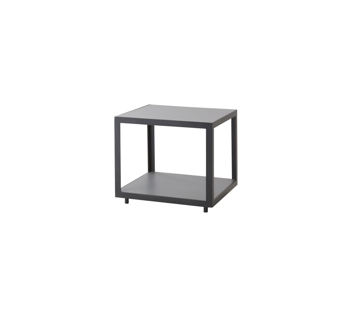 Cane-Line Level Beistelltisch Klein-5007AL Lava Grey, Aluminium-Ceramic Tiles, Light grey