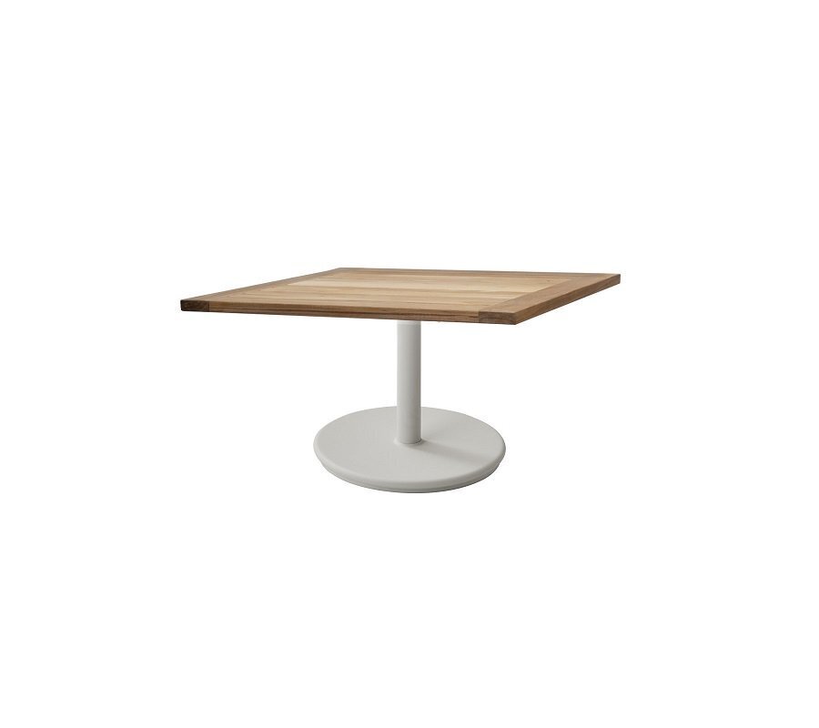 Aluminium, White - Table Top, 72 X 72 cm, Teak