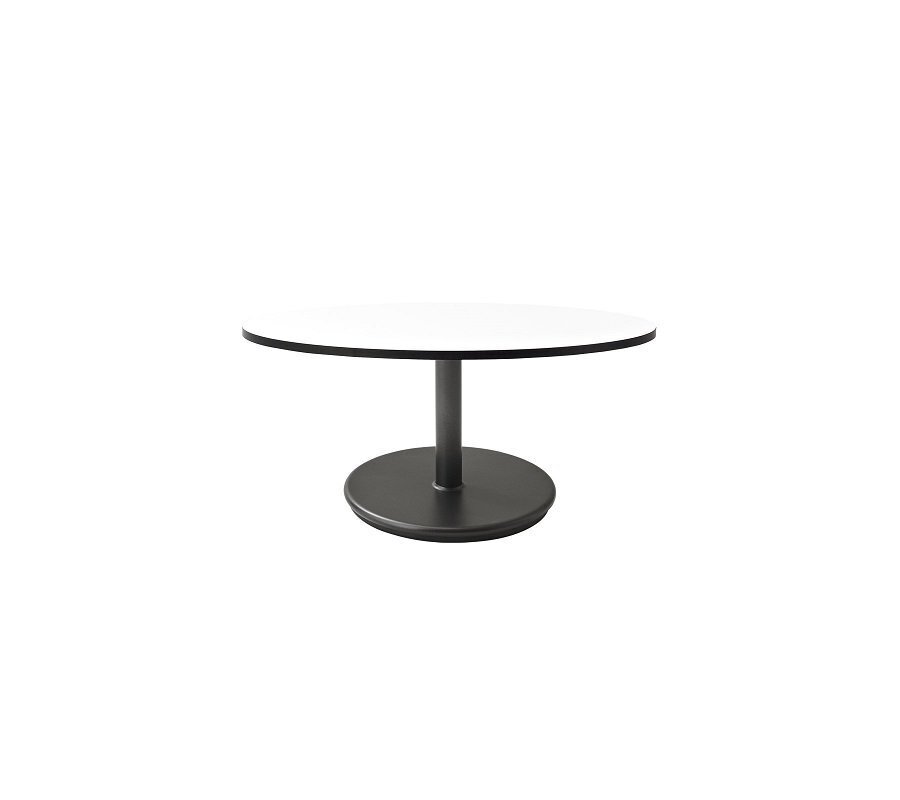 Aluminium, Lava Grey - Table Top, Dia. 75 cm, HPL, White Grey Edge