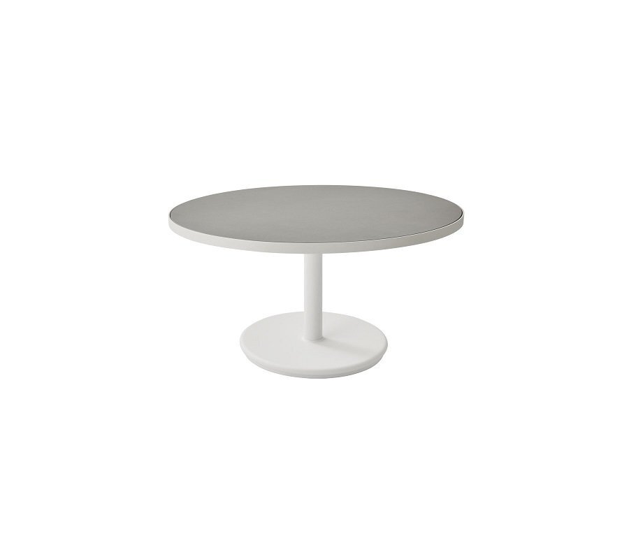 Aluminium, White - Table Top, Dia. 75 cm, Aluminium, White  Ceramic Light Grey
