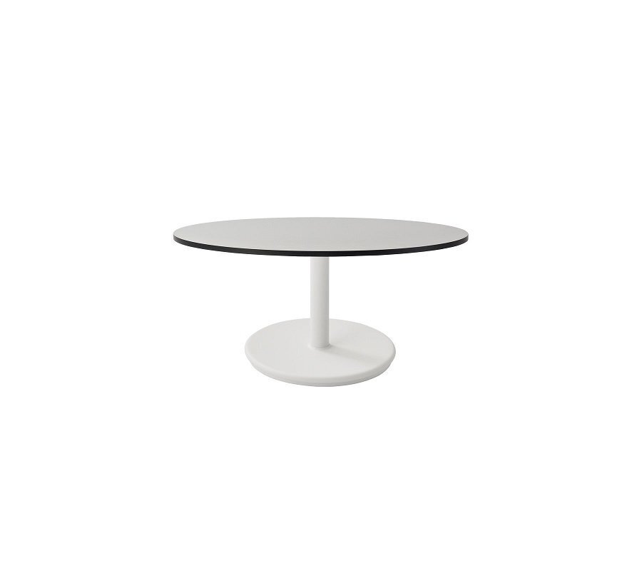 Aluminium, White - Table Top, Dia. 75 cm, HPL, Grey