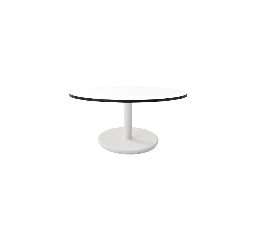 Aluminium, White - Table Top, Dia. 75 cm, HPL, White Grey Edge