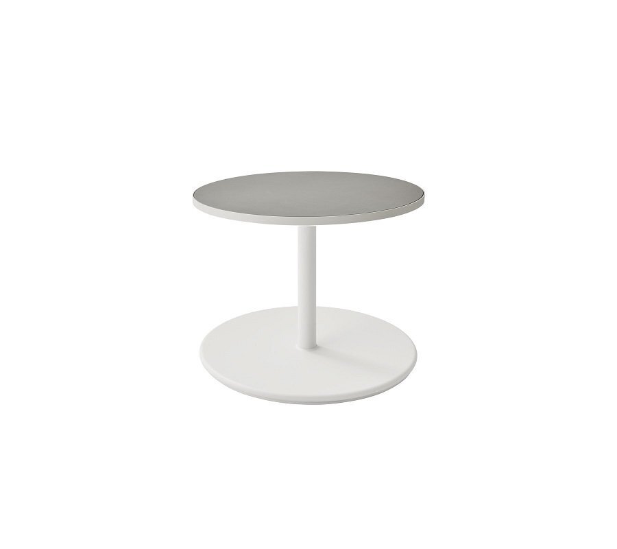Aluminium, White - Table Top, Dia. 60 cm, Aluminium, White Ceramic Light Grey