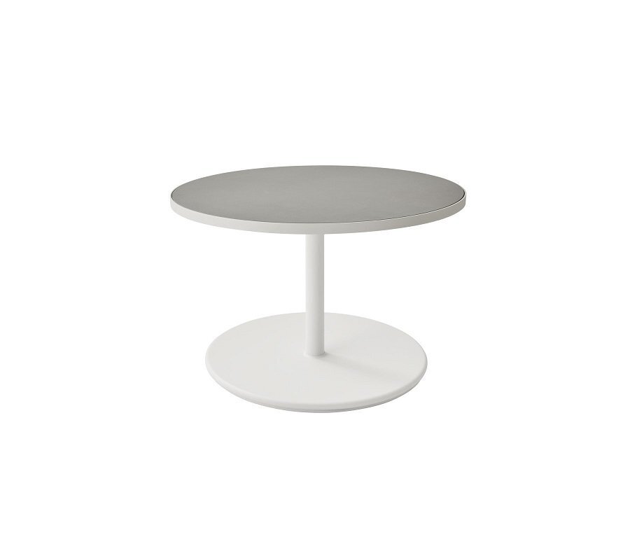 Aluminium, White - Table Top, Dia. 75 cm, Aluminium, White  Ceramic Light Grey
