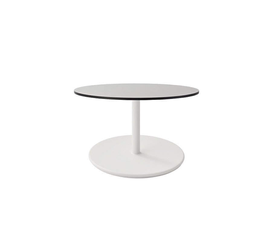Aluminium, White - Table Top, Dia. 75 cm, HPL, Grey