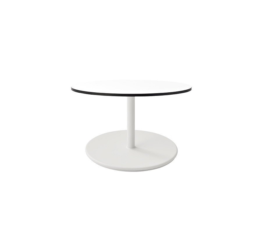 Aluminium, White - Table Top, Dia. 75 cm, HPL, White Grey Edge