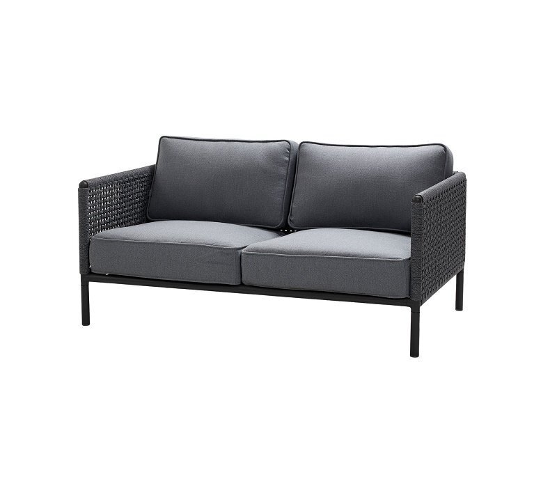 Cane-line Encore 2-Sitzer Sofa Soft Rope (5571) - Lava grey