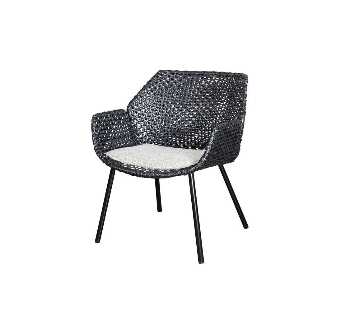 Cane-line Vibe Loungesessel (5407)-Cane-line Weave, Black/Graphite-Wove / Light Brown