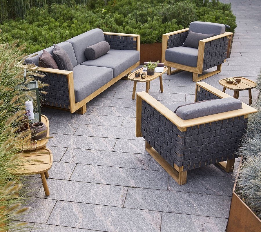 Cane-Line Angle Loungesessel m teak Rahmen