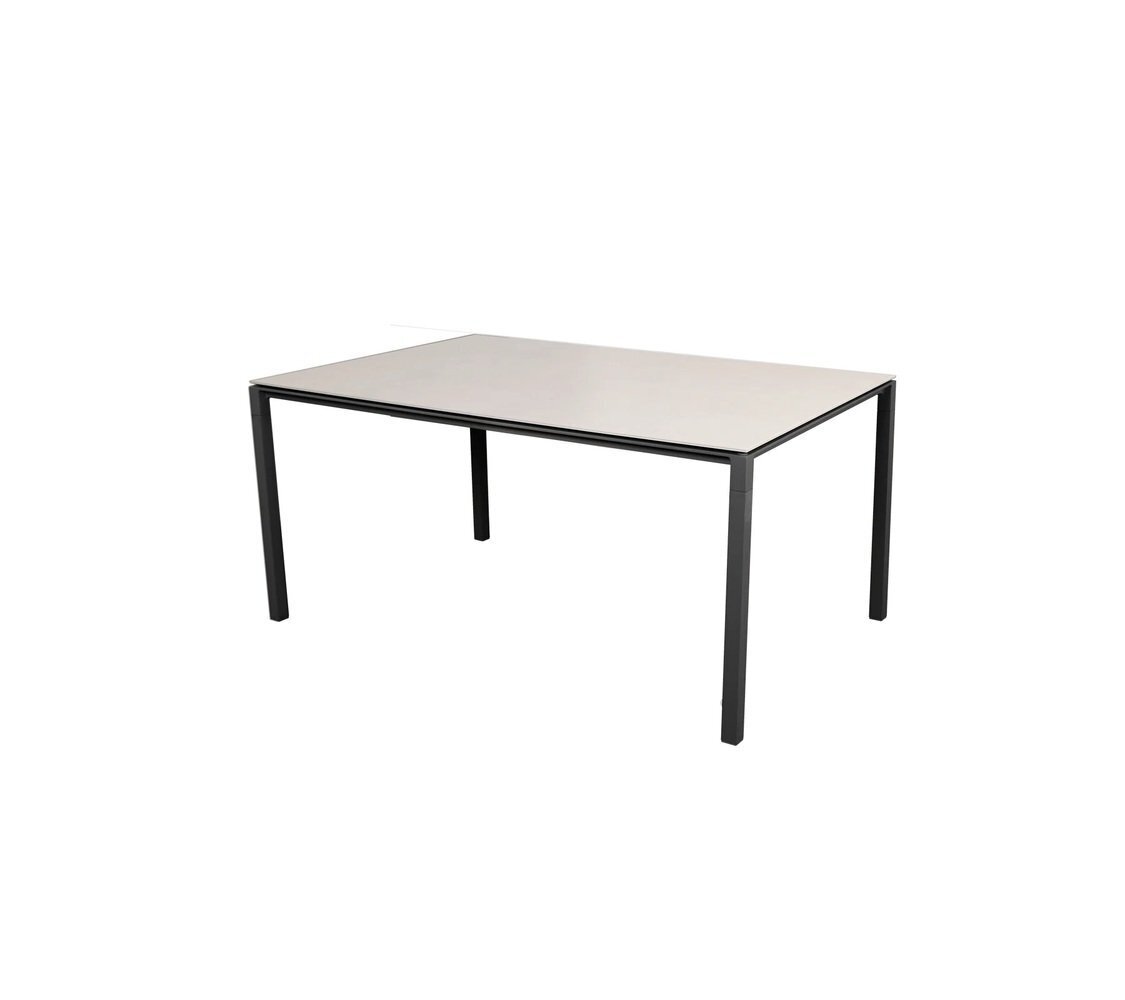Cane-Line Pure Tisch 150X90 Cm-Aluminium / Lava grey-Ceramic, Toscana sand