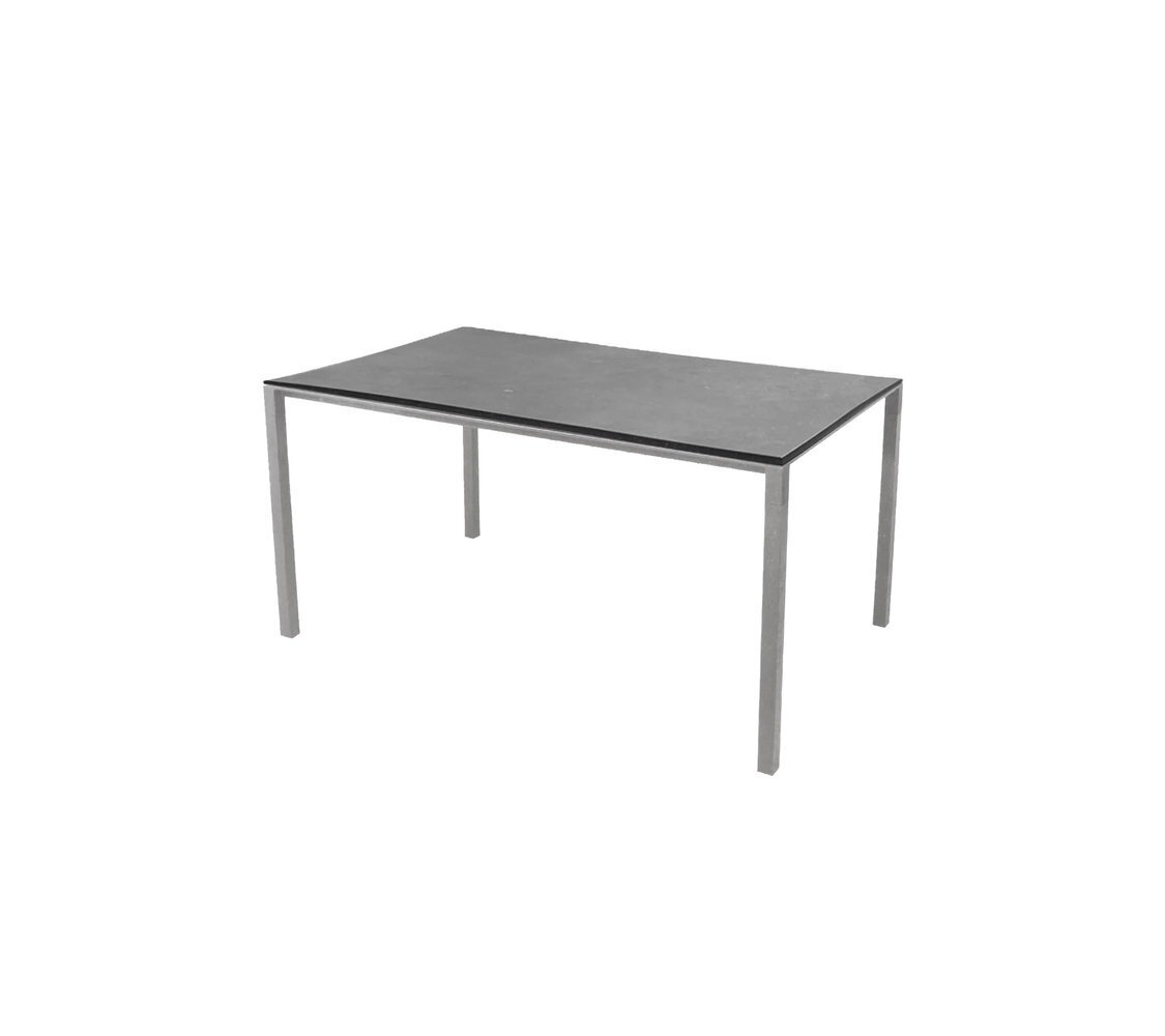 Cane-Line Pure Tisch 150X90 Cm-Aluminium / Light grey-Fossil Ceramic, black