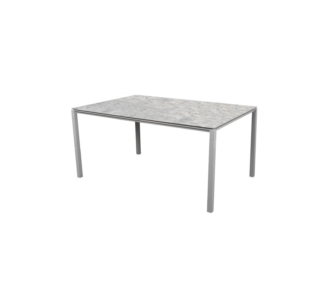 Cane-Line Pure Tisch 150X90 Cm-Aluminium / Light grey-Fossil ceramic, Multi color