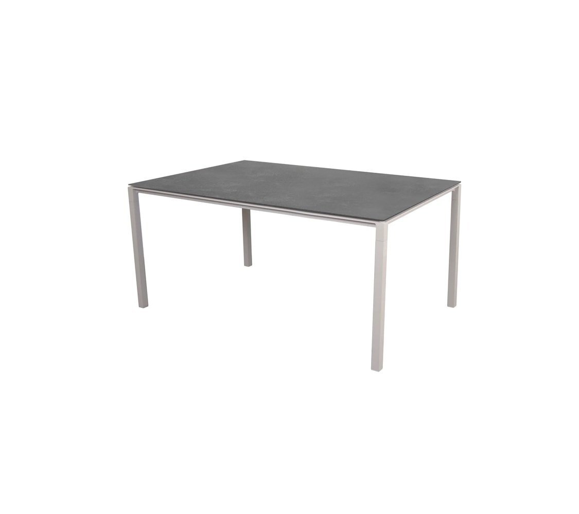 Cane-Line Pure Tisch 150X90 Cm-Aluminium / Sand-Fossil Ceramic, black