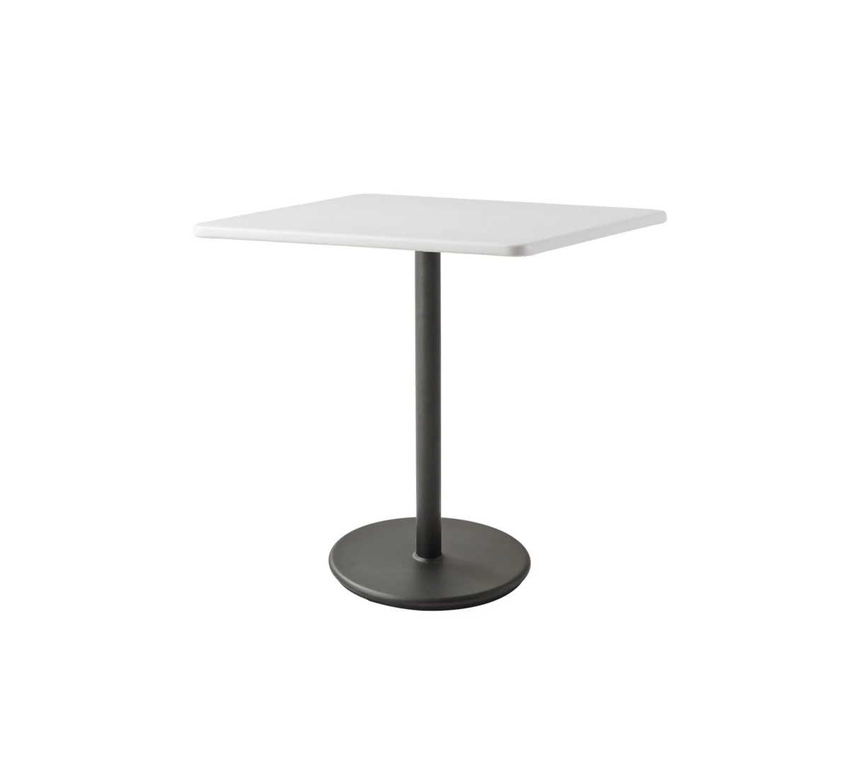 Cane-Line Go Café Gestell Bistrotisch M 75X75 Cm-Aluminium / Lava grey-Aluminium, White