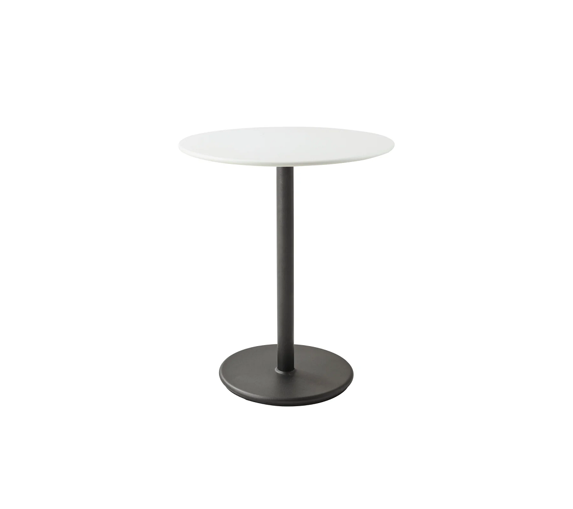Cane-Line Go Café Gestell Bistrotisch M Dia 60 Cm-Aluminium / Lava grey-Aluminium, White