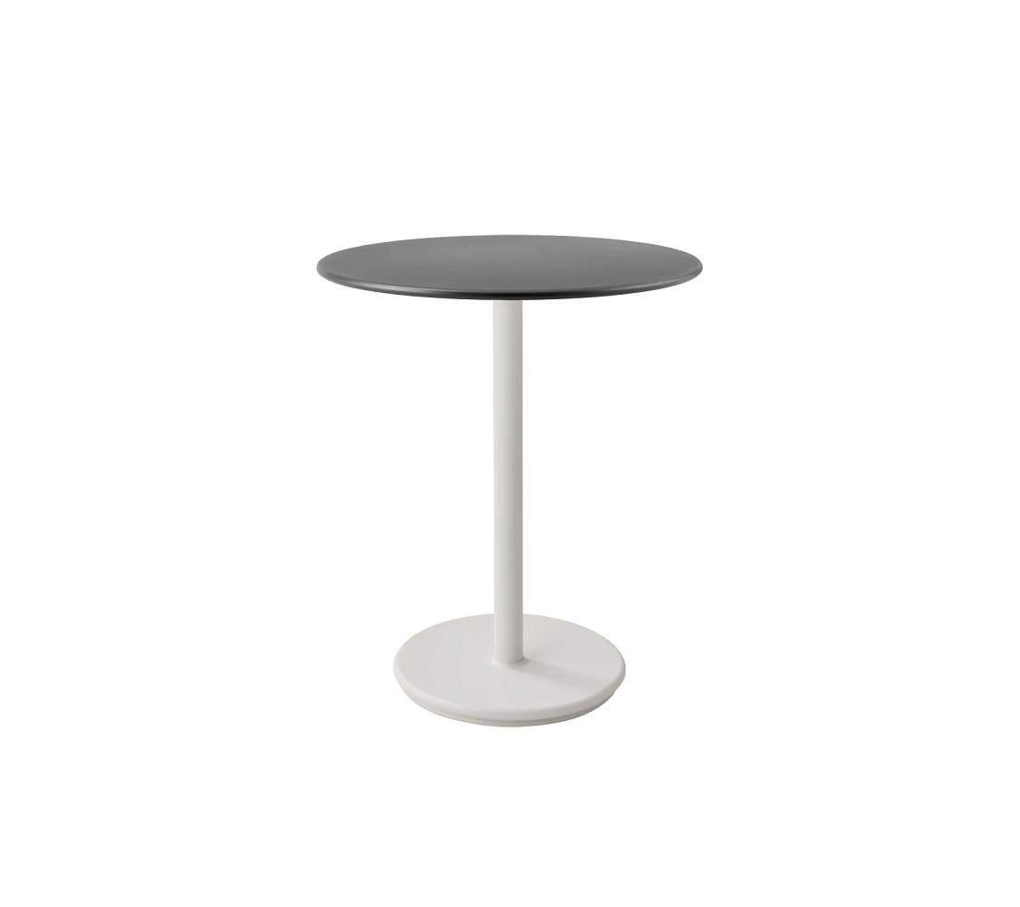 Cane-Line Go Café Gestell Bistrotisch M Dia 60 Cm-Aluminium / White-Aluminium, Lava grey