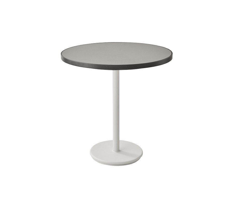 Cane-Line Go Café Gestell Bistrotisch M Dia 75 Cm - Aluminium White,Lava grey / Ceramic light grey