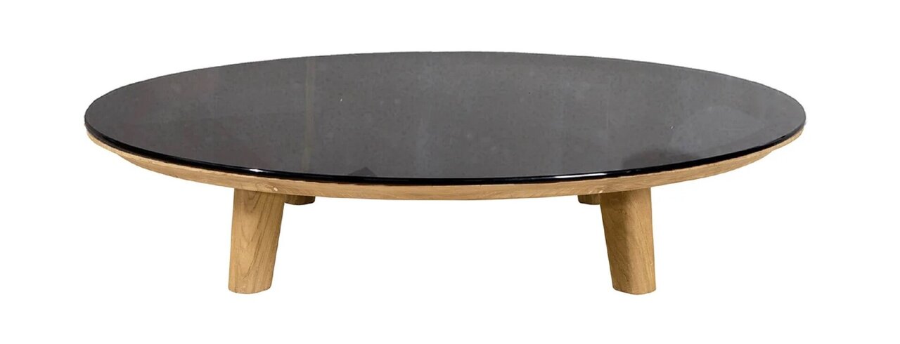 Cane-Line Aspect Coffee Table Base Dia. 144 (50807)-Clear glass, smokey black
